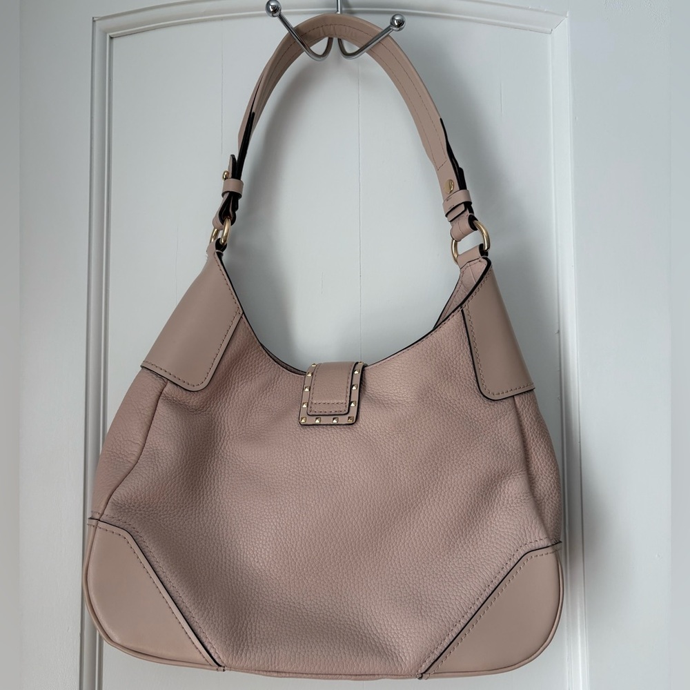 Michael Kors Powder Pink Pebbled Leather Shoulder Hobo with Gold Hardware - Picture 2 of 10